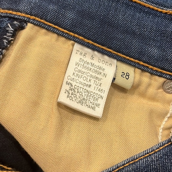 Rag & Bone High Rise Ankle Skinny Jean with Black Pinstripe - Picture 5 of 5